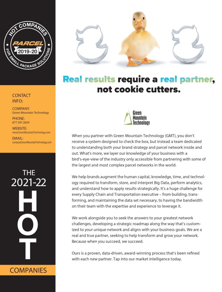 Full-page print ad: A duck sitting between duck-shaped cookie cutters with the headline, 'Real results require a real partner, not cookie cutters'