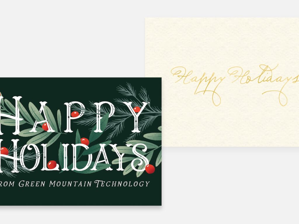 Holiday cards designed by Cam Elliott