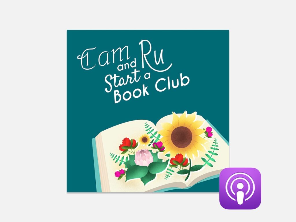 Podcast cover for 'Cam and Ru Start a Book Club', designed by Cam Elliott